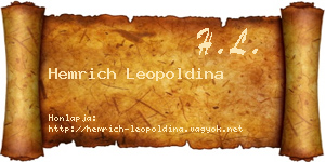 Hemrich Leopoldina névjegykártya